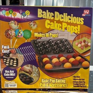Bake Pop Bake Delicioso Cake Pops Baking Pan & Accessories - Purple/Yellow